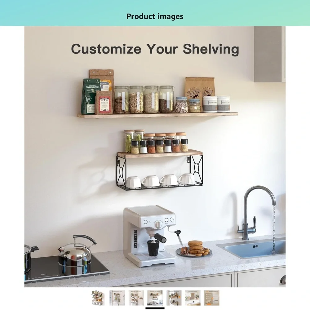 Modern Wooden Bathroom Shelf Set